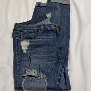 Low Rise Ripped Jeans